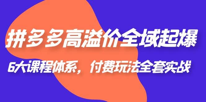 拼多多-高溢价 全域 起爆，6大课程体系，付费玩法全套实战-零点科技