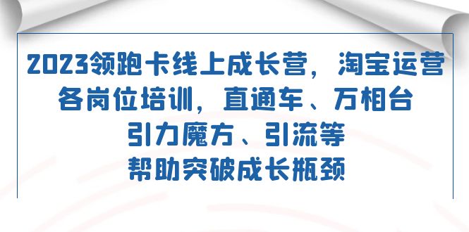 2023领跑·卡 线上成长营 淘宝运营各岗位培训 直通车 万相台 引力魔方 引流-零点科技