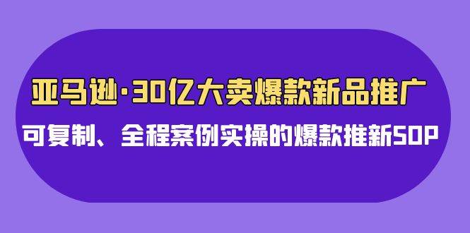 亚马逊30亿·大卖爆款新品推广，可复制、全程案例实操的爆款推新SOP-零点科技