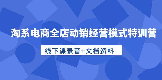 淘系电商全店动销经营模式特训营，线下课录音+文档资料-零点科技