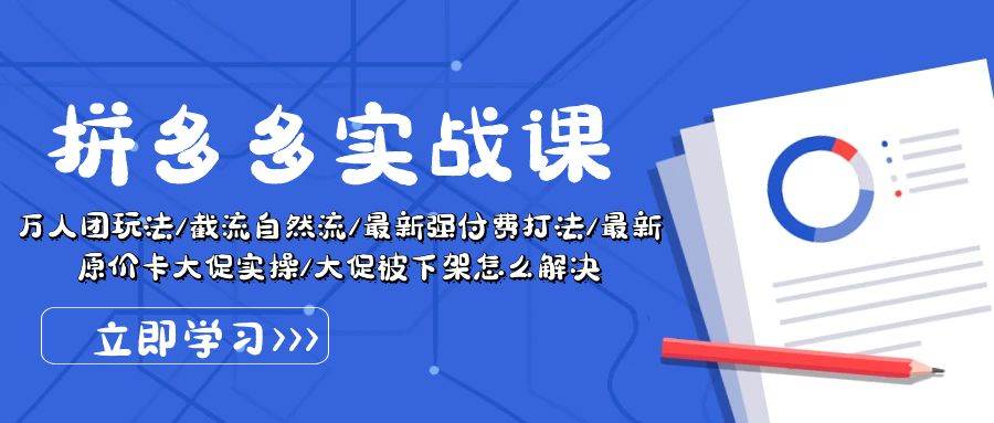 拼多多·实战课：万人团玩法/截流自然流/最新强付费打法/最新原价卡大促..-零点科技