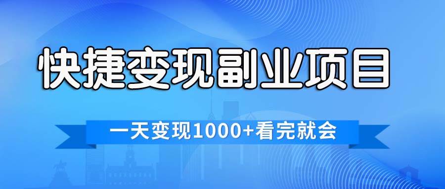 快捷变现的副业项目，一天变现1000+，各平台最火赛道，看完就会-零点科技