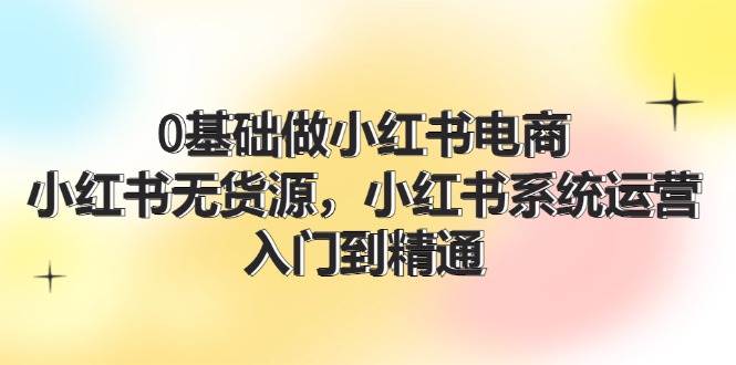 0基础做小红书电商，小红书无货源，小红书系统运营，入门到精通 (70节)-零点科技