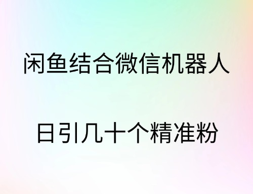 闲鱼结合微信机器人，日引几十个精准粉-零点科技