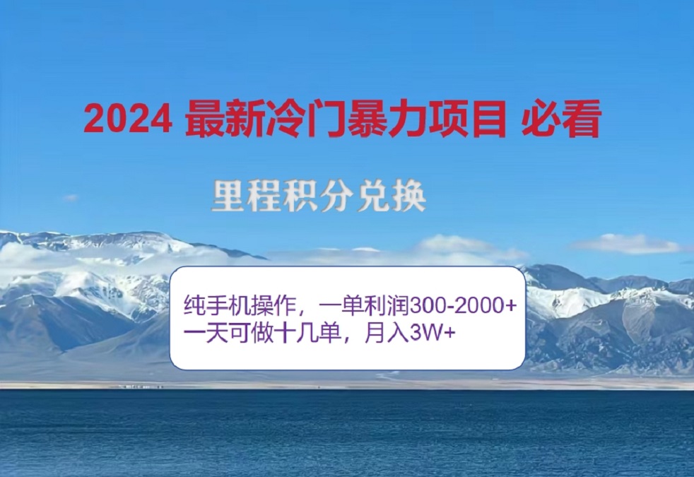 2024惊爆冷门暴利！出行高峰来袭，里程积分，高爆发期，一单300+—2000+，月入过万不是梦！-零点科技