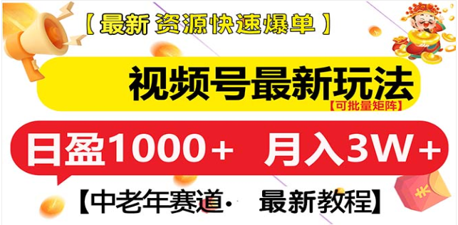 视频号独家玩法，老年养生赛道，无脑搬运爆款视频，日入1000+-零点科技